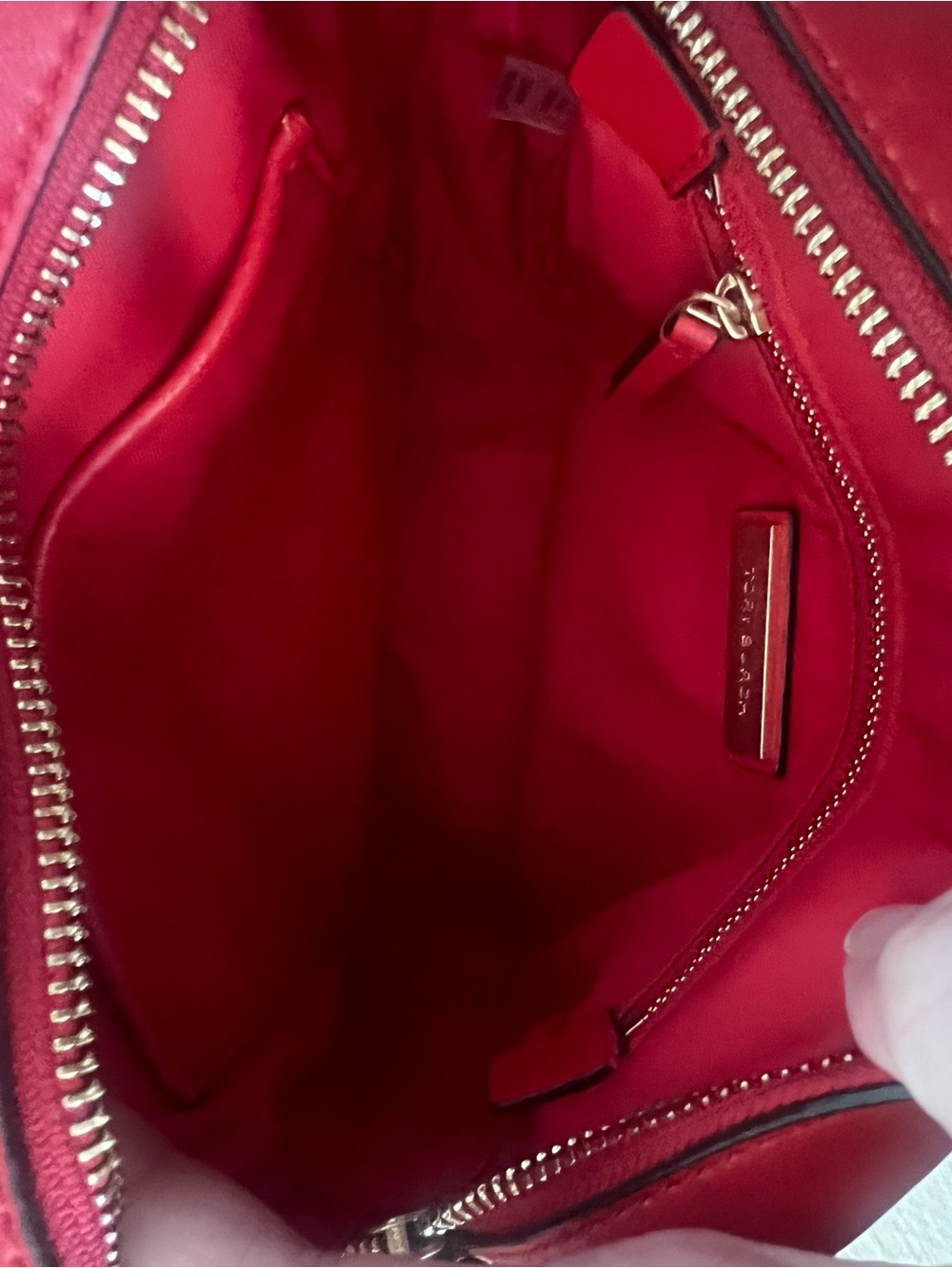 Tory Burch red fleming small Crossbody purse - Picture 7 of 11